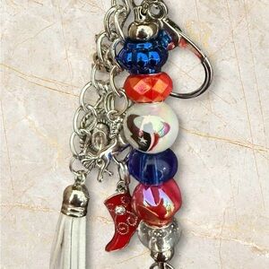 Houston Texans Beaded Hanging Keychain Purse Bag Charms
